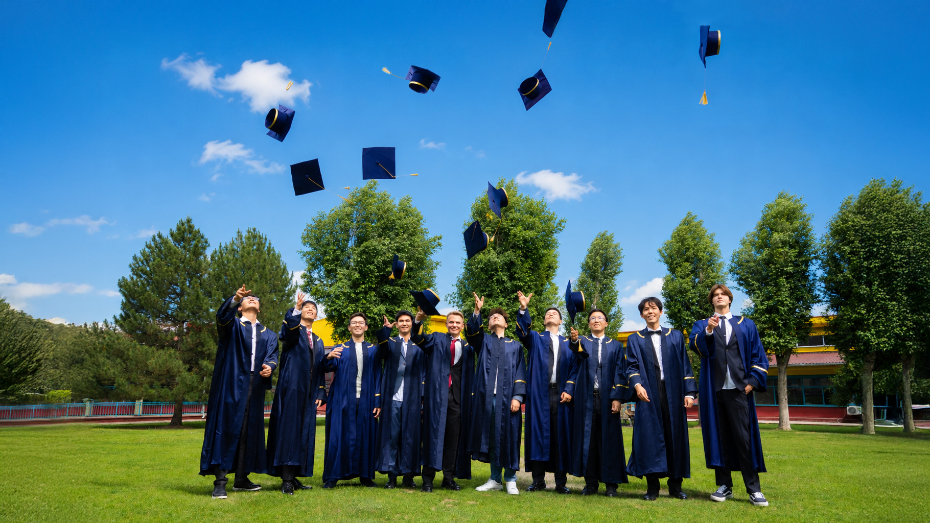 Hero slider - graduation cap toss