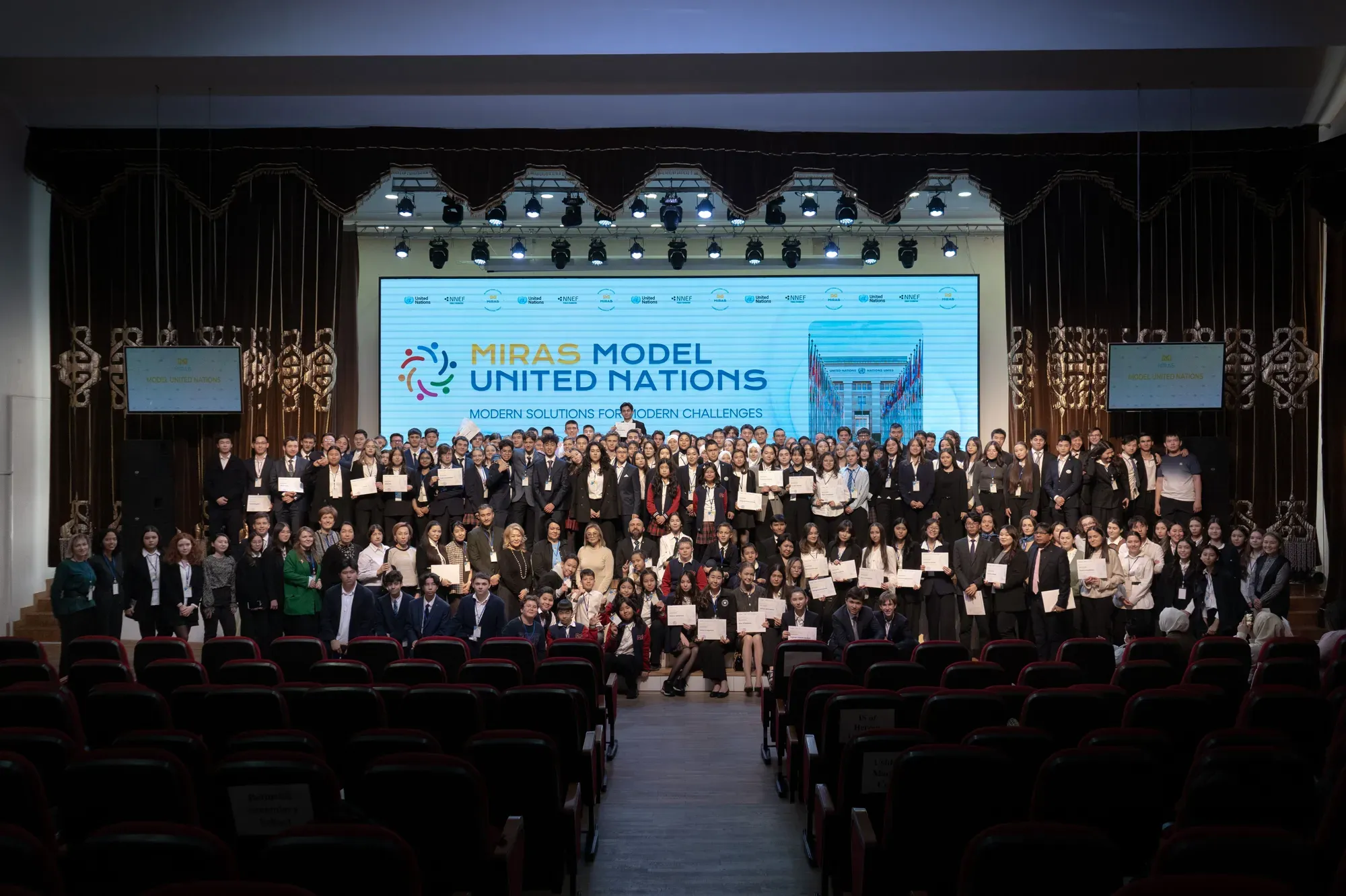 For more than 20 years, Miras International School Almaty has proudly hosted the MIS MUN International Conference—one of Kazakhstan's longest-running and most respected Model United Nations (MUN) conferences. Each year, the conference brings together students from Kazakhstan and abroad to engage in meaningful debate, diplomacy, and international cooperation while addressing some of the world's most pressing challenges.
